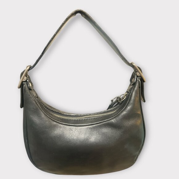 VTG Coach Legacy West Zoe 9593 Black Leather Nickel Mini Hobo Bag Y2K Costa Rica - Picture 4 of 9